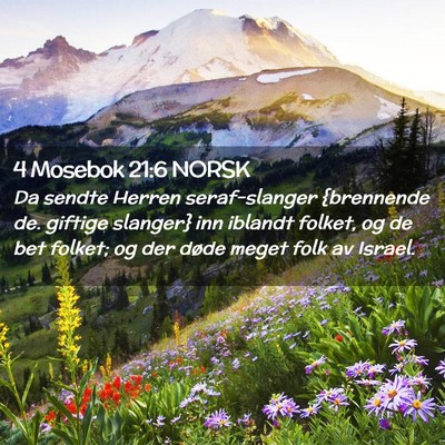 Picture 02 - 4 Mosebok 21:6 NORSK - Da sendte Herren seraf-slanger {brennende de. - Bible Verse Picture