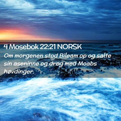 Picture 02 - 4 Mosebok 22:21 NORSK - Om morgenen stod Bileam op og salte sin aseninne - Bible Verse Picture