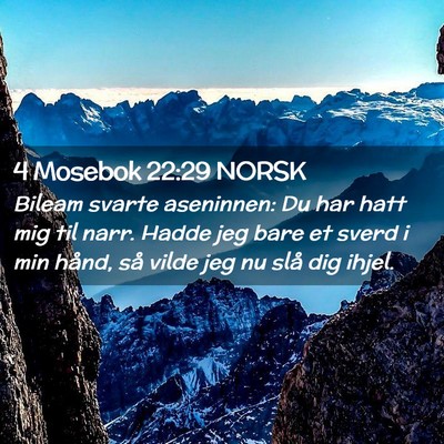Picture 02 - 4 Mosebok 22:29 NORSK - Bileam svarte aseninnen: Du har hatt mig til - Bible Verse Picture