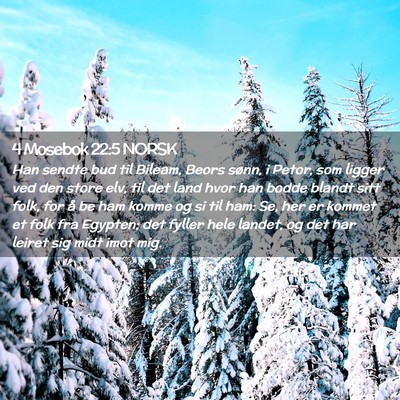 Picture 02 - 4 Mosebok 22:5 NORSK - Han sendte bud til Bileam, Beors sønn, i Petor, - Bible Verse Picture