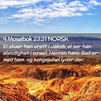 Picture 02 - 4 Mosebok 23:21 NORSK - Ei skuer han urett i Jakob, ei ser han elendighet - Bible Verse Picture