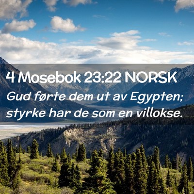 Picture 02 - 4 Mosebok 23:22 NORSK - Gud førte dem ut av Egypten; styrke har de som - Bible Verse Picture