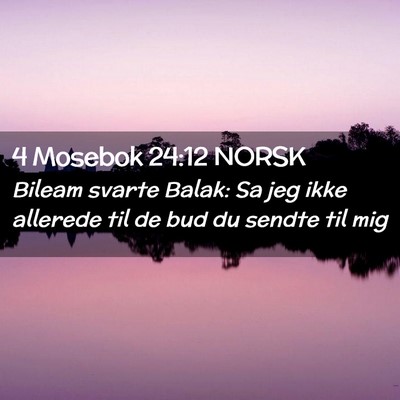 Picture 02 - 4 Mosebok 24:12 NORSK - Bileam svarte Balak: Sa jeg ikke allerede til de - Bible Verse Picture