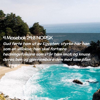 Picture 02 - 4 Mosebok 24:8 NORSK - Gud førte ham ut av Egypten; styrke har han som - Bible Verse Picture