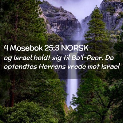 Picture 02 - 4 Mosebok 25:3 NORSK - og Israel holdt sig til Ba'l-Peor. Da optendtes - Bible Verse Picture