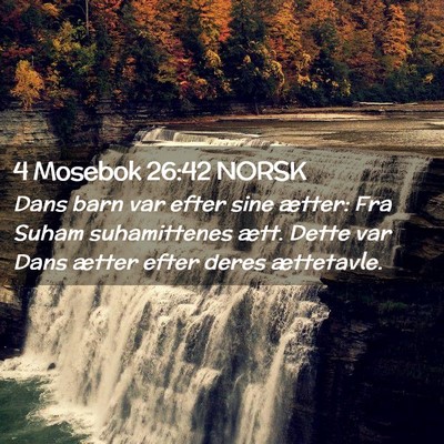 Picture 02 - 4 Mosebok 26:42 NORSK - Dans barn var efter sine ætter: Fra Suham - Bible Verse Picture