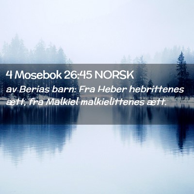 Picture 02 - 4 Mosebok 26:45 NORSK - av Berias barn: Fra Heber hebrittenes ætt, fra - Bible Verse Picture
