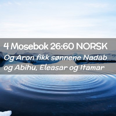 Picture 02 - 4 Mosebok 26:60 NORSK - Og Aron fikk sønnene Nadab og Abihu, Eleasar og - Bible Verse Picture