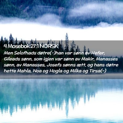 Picture 02 - 4 Mosebok 27:1 NORSK - Men Selofhads døtre(-)han var sønn av Hefer, - Bible Verse Picture