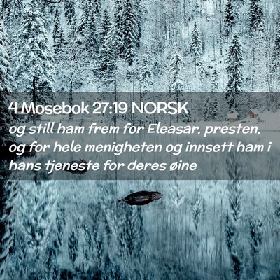 Picture 02 - 4 Mosebok 27:19 NORSK - og still ham frem for Eleasar, presten, og for - Bible Verse Picture