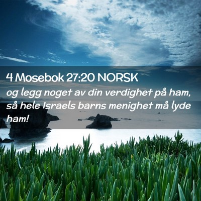 Picture 02 - 4 Mosebok 27:20 NORSK - og legg noget av din verdighet på ham, så hele - Bible Verse Picture