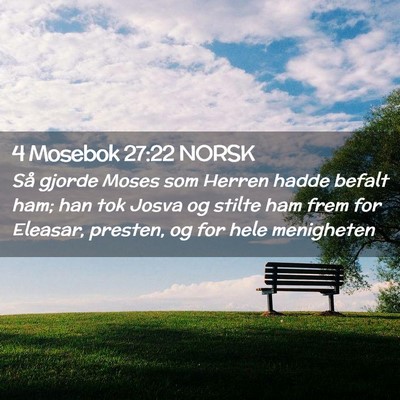 Picture 02 - 4 Mosebok 27:22 NORSK - Så gjorde Moses som Herren hadde befalt ham; han - Bible Verse Picture