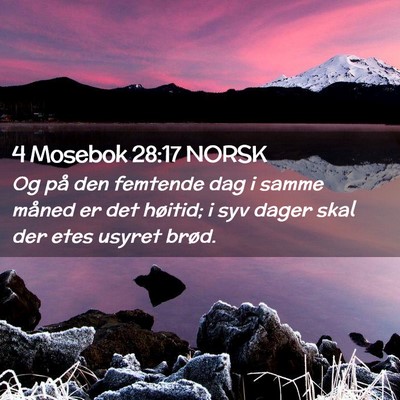Picture 02 - 4 Mosebok 28:17 NORSK - Og på den femtende dag i samme måned er det - Bible Verse Picture