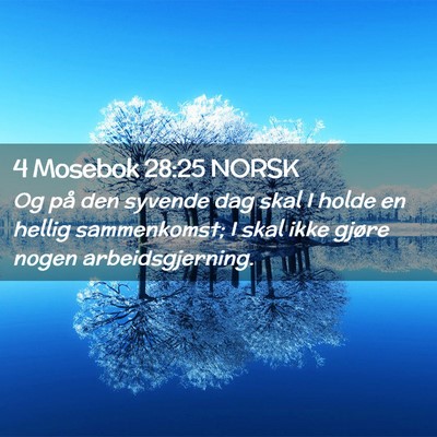 Picture 02 - 4 Mosebok 28:25 NORSK - Og på den syvende dag skal I holde en hellig - Bible Verse Picture