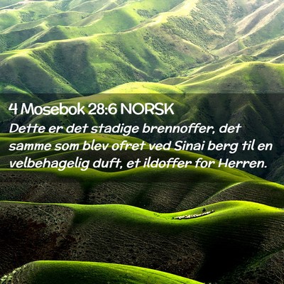 Picture 02 - 4 Mosebok 28:6 NORSK - Dette er det stadige brennoffer, det samme som - Bible Verse Picture