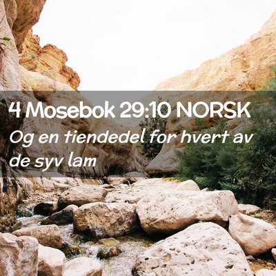 Picture 02 - 4 Mosebok 29:10 NORSK - Og en tiendedel for hvert av de syv - Bible Verse Picture