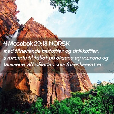 Picture 02 - 4 Mosebok 29:18 NORSK - med tilhørende matoffer og drikkoffer, svarende - Bible Verse Picture