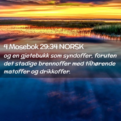 Picture 02 - 4 Mosebok 29:34 NORSK - og en gjetebukk som syndoffer, foruten det - Bible Verse Picture
