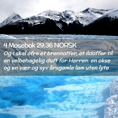 Picture 02 - 4 Mosebok 29:36 NORSK - Og I skal ofre et brennoffer, et ildoffer til en - Bible Verse Picture