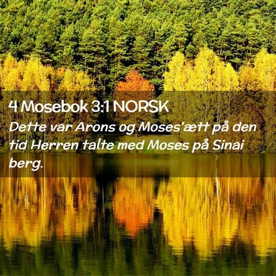 Picture 02 - 4 Mosebok 3:1 NORSK - Dette var Arons og Moses'ætt på den tid Herren - Bible Verse Picture