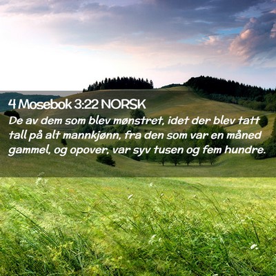 Picture 02 - 4 Mosebok 3:22 NORSK - De av dem som blev mønstret, idet der blev tatt - Bible Verse Picture