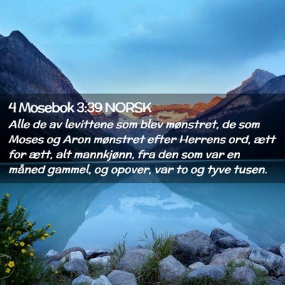 Picture 02 - 4 Mosebok 3:39 NORSK - Alle de av levittene som blev mønstret, de som - Bible Verse Picture
