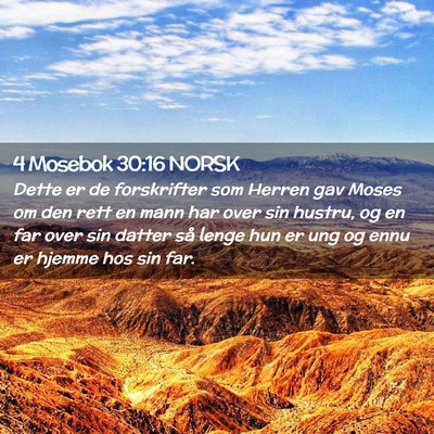 Picture 02 - 4 Mosebok 30:16 NORSK - Dette er de forskrifter som Herren gav Moses om - Bible Verse Picture