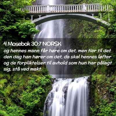 Picture 02 - 4 Mosebok 30:7 NORSK - og hennes mann får høre om det, men tier til - Bible Verse Picture
