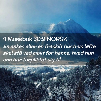 Picture 02 - 4 Mosebok 30:9 NORSK - En enkes eller en fraskilt hustrus løfte skal - Bible Verse Picture