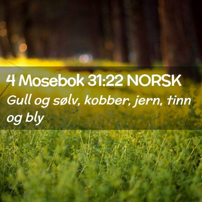 Picture 02 - 4 Mosebok 31:22 NORSK - Gull og sølv, kobber, jern, tinn og - Bible Verse Picture
