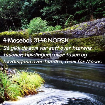 Picture 02 - 4 Mosebok 31:48 NORSK - Så gikk de som var satt over hærens tusener, - Bible Verse Picture