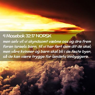 Picture 02 - 4 Mosebok 32:17 NORSK - men selv vil vi skyndsomt væbne oss og dra frem - Bible Verse Picture