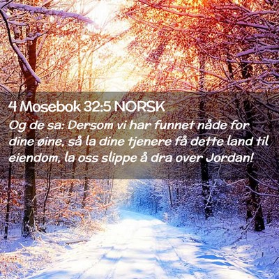 Picture 02 - 4 Mosebok 32:5 NORSK - Og de sa: Dersom vi har funnet nåde for dine - Bible Verse Picture