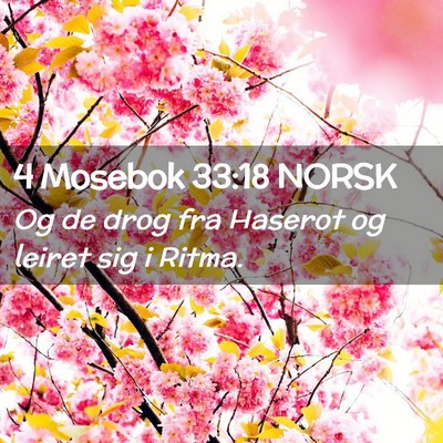 Picture 02 - 4 Mosebok 33:18 NORSK - Og de drog fra Haserot og leiret sig i - Bible Verse Picture