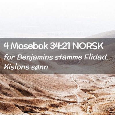Picture 02 - 4 Mosebok 34:21 NORSK - for Benjamins stamme Elidad, Kislons - Bible Verse Picture