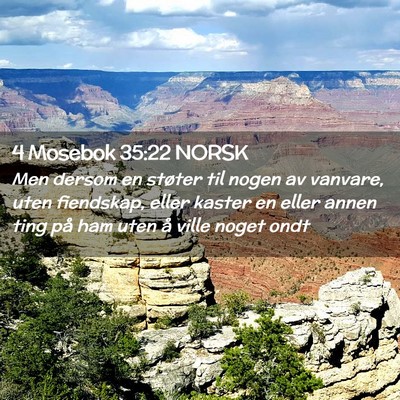 Picture 02 - 4 Mosebok 35:22 NORSK - Men dersom en støter til nogen av vanvare, uten - Bible Verse Picture