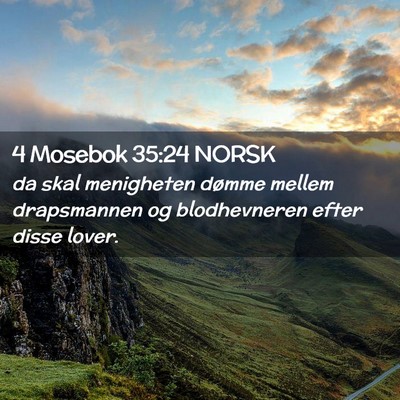 Picture 02 - 4 Mosebok 35:24 NORSK - da skal menigheten dømme mellem drapsmannen og - Bible Verse Picture