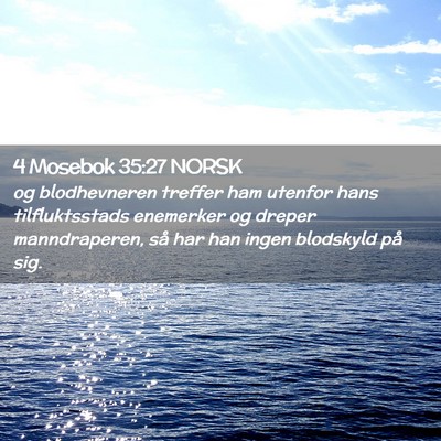 Picture 02 - 4 Mosebok 35:27 NORSK - og blodhevneren treffer ham utenfor hans - Bible Verse Picture