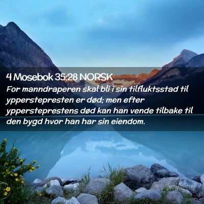 Picture 02 - 4 Mosebok 35:28 NORSK - For manndraperen skal bli i sin tilfluktsstad til - Bible Verse Picture