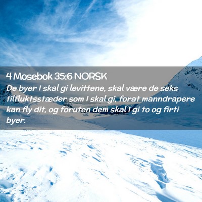 Picture 02 - 4 Mosebok 35:6 NORSK - De byer I skal gi levittene, skal være de seks - Bible Verse Picture