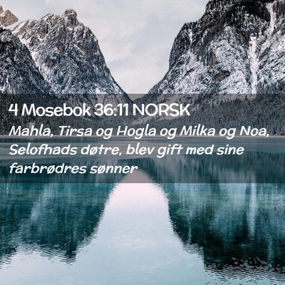 Picture 02 - 4 Mosebok 36:11 NORSK - Mahla, Tirsa og Hogla og Milka og Noa, Selofhads - Bible Verse Picture
