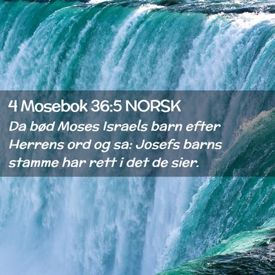 Picture 02 - 4 Mosebok 36:5 NORSK - Da bød Moses Israels barn efter Herrens ord og - Bible Verse Picture