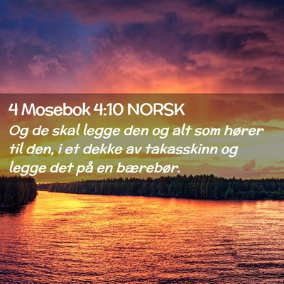 Picture 02 - 4 Mosebok 4:10 NORSK - Og de skal legge den og alt som hører til den, i - Bible Verse Picture