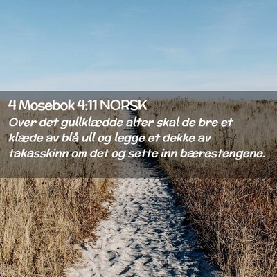 Picture 02 - 4 Mosebok 4:11 NORSK - Over det gullklædde alter skal de bre et klæde - Bible Verse Picture