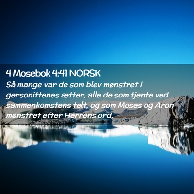 Picture 02 - 4 Mosebok 4:41 NORSK - Så mange var de som blev mønstret i - Bible Verse Picture