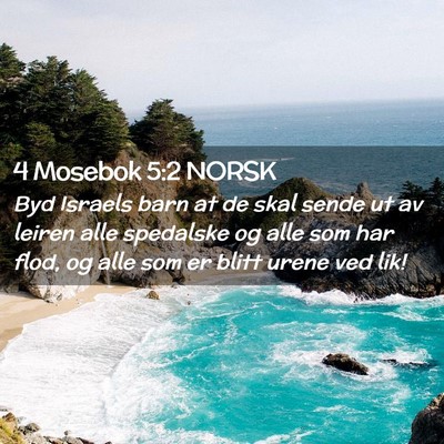Picture 02 - 4 Mosebok 5:2 NORSK - Byd Israels barn at de skal sende ut av leiren - Bible Verse Picture