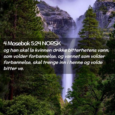 Picture 02 - 4 Mosebok 5:24 NORSK - og han skal la kvinnen drikke bitterhetens vann, - Bible Verse Picture