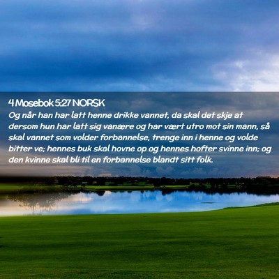 Picture 02 - 4 Mosebok 5:27 NORSK - Og når han har latt henne drikke vannet, da skal - Bible Verse Picture