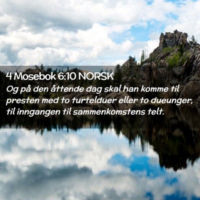 Picture 02 - 4 Mosebok 6:10 NORSK - Og på den åttende dag skal han komme til - Bible Verse Picture