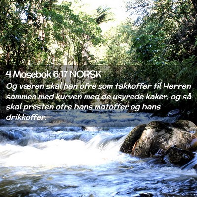 Picture 02 - 4 Mosebok 6:17 NORSK - Og væren skal han ofre som takkoffer til Herren - Bible Verse Picture